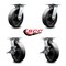 Service Caster 8 Inch Glass Filled Nylon Swivel Caster Set with Roller Bearings 2 Brakes SCC SCC-35S820-GFNR-2-SLB-2 - alternate 6